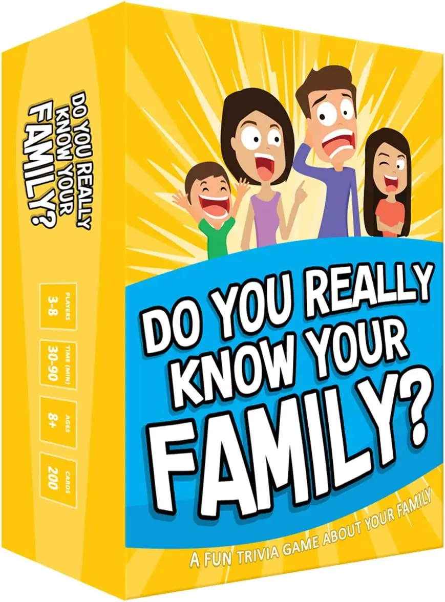 

Fun Family Game with Conversation Starters & Challenges for Kids, Teens, Adults
