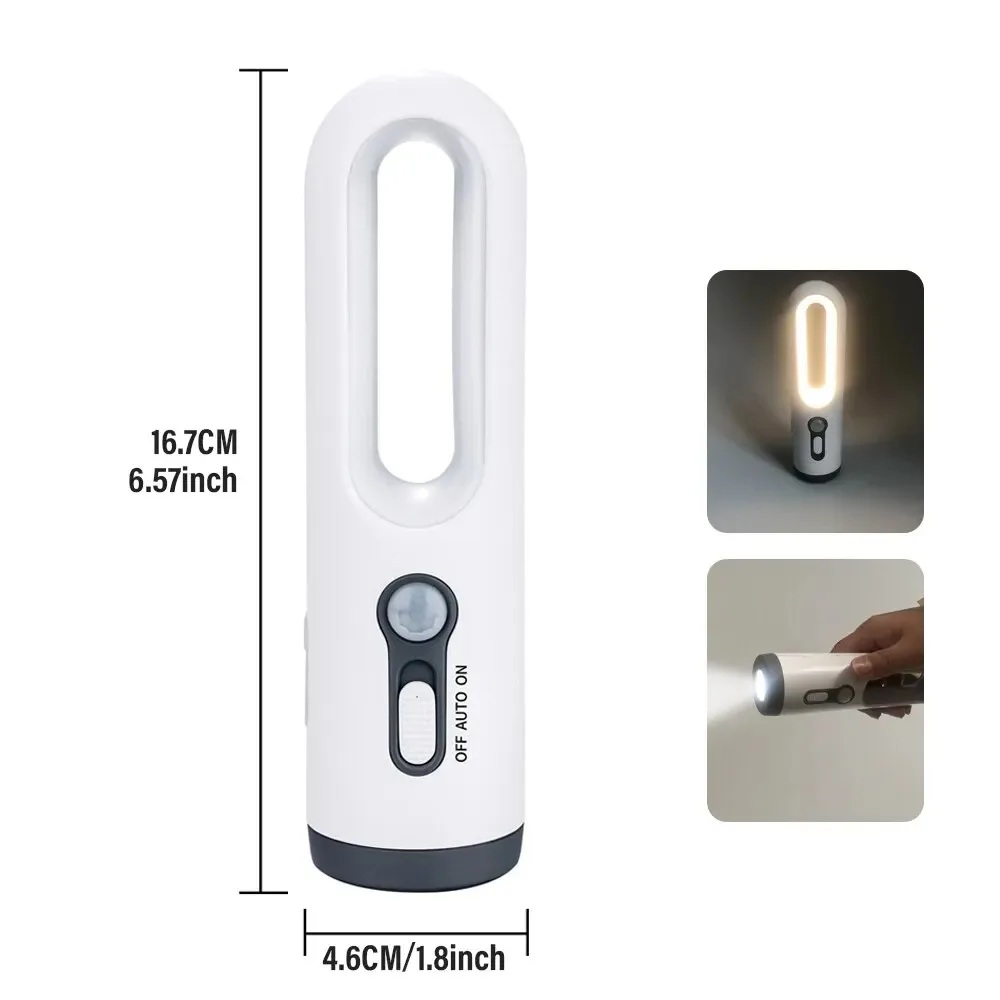 2 in 1 Portable Flashlight LED Motion Sensor Night Light Bedroom Bathroom Reading Camping Lighting Baby Feeding Eye Care Bedside