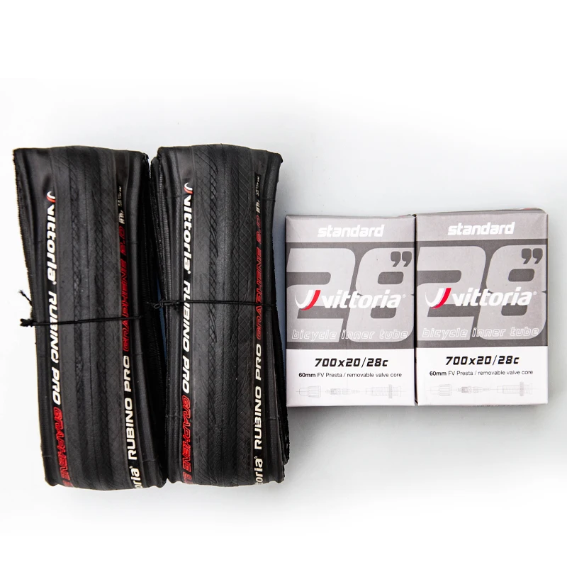 New Vittoria Rubino Pro G2.0 700x25/28C Folding Tire +2 Inner Tube