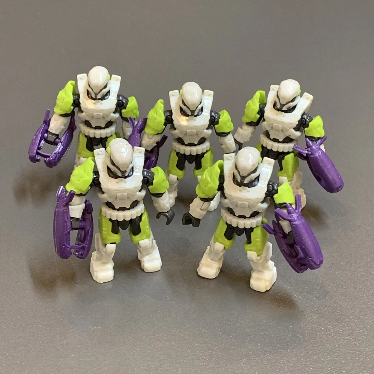 Mega Construx Fiesta 5pcs UNSC Spartan Micro Action Figures Anubis Hermes swappable combat accessories White Building Toys