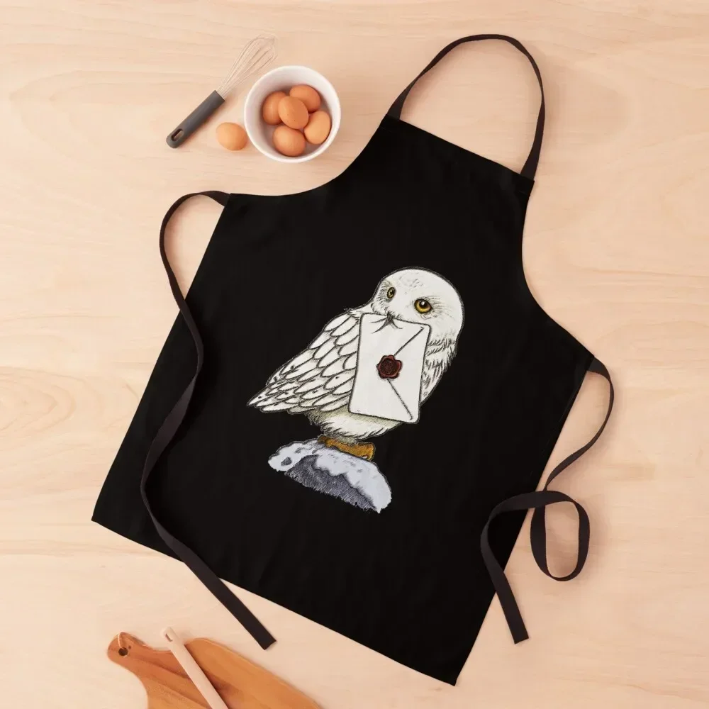 Hedwig Wizard Sticker Apron Home Cleaning kitchen girl Apron