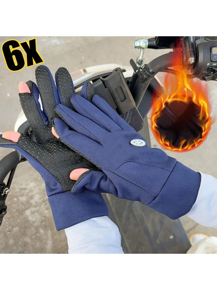 AliExpress Thermal Touchscreen Gloves for Cycling Sports Winter Warm Windproof Bike Riding Gloves Anti-Slip Palm Grip 3 Colors Outdoor Warm