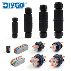 I Shape IP68 Waterproof Connector Junction box 2/3/4/5Pin Terminals Adapter Outdoor Rainproof Wire Connectors Terminal LED Light