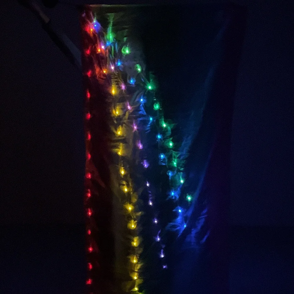 LED Poi Veil for Women Belly Dance Rainbow Led Light Poi Imitation Silk Veils Wedding Party Show Women Performance Costume