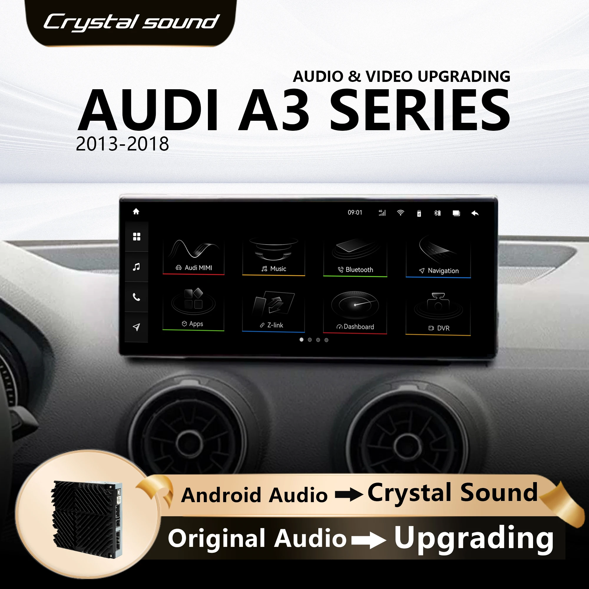 

Автомагнитола Penhui Android с экраном для AUDI A3 2013-2018, CarPlay, Bluetooth, Hi-Fi аудио и видео, обновление системы