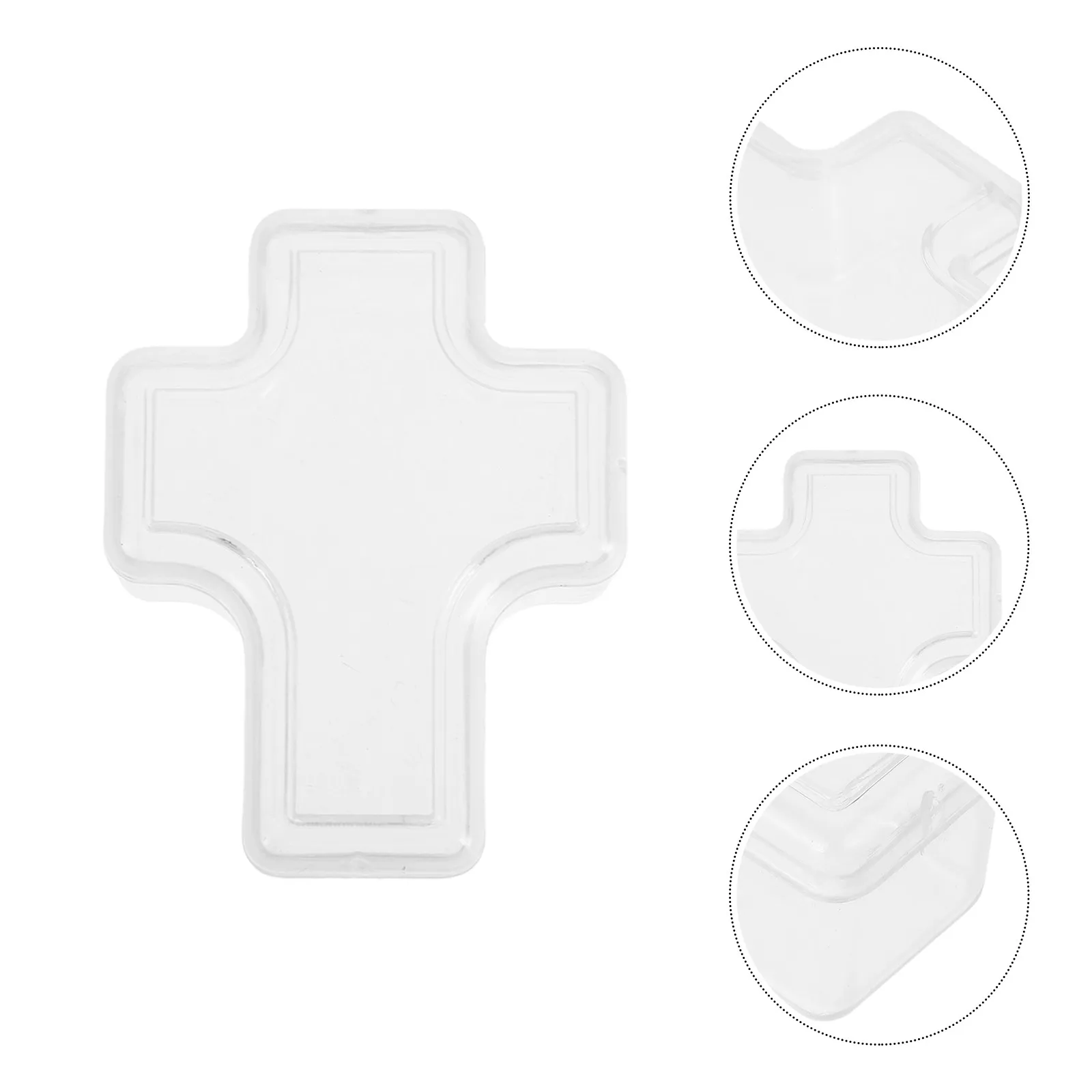 

10 шт. прозрачных пластиковых коробок для хранения украшений в форме креста, компактный органайзер для мелких аксессуаров, конфет, безделушек, сережек