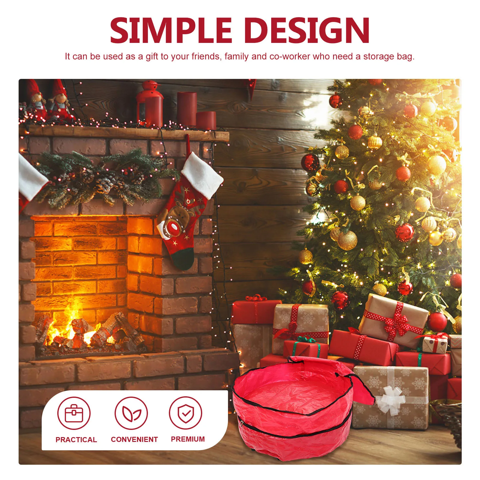 

Double Layer Christmas Wreath Storage Container Round Oxford Cloth Large Zippered Garland Holder Waterproof