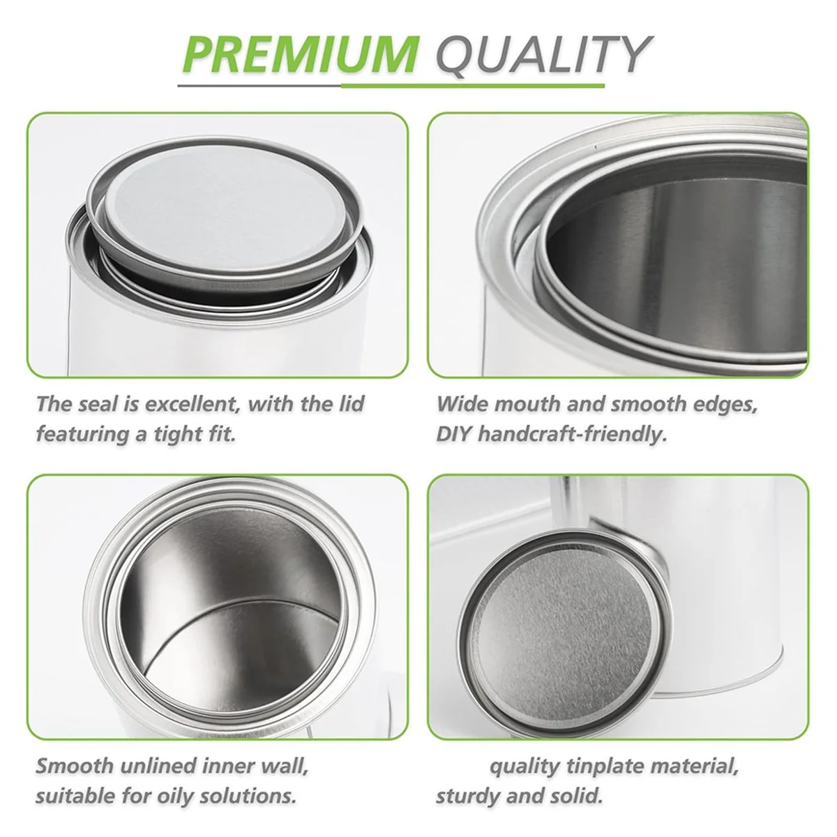 

SEMOIC Empty Paint Cans with Lids 1 Quart Paint Storage Containers 6 Pieces Metal Can Buckets for Preserving Paint with Bottle