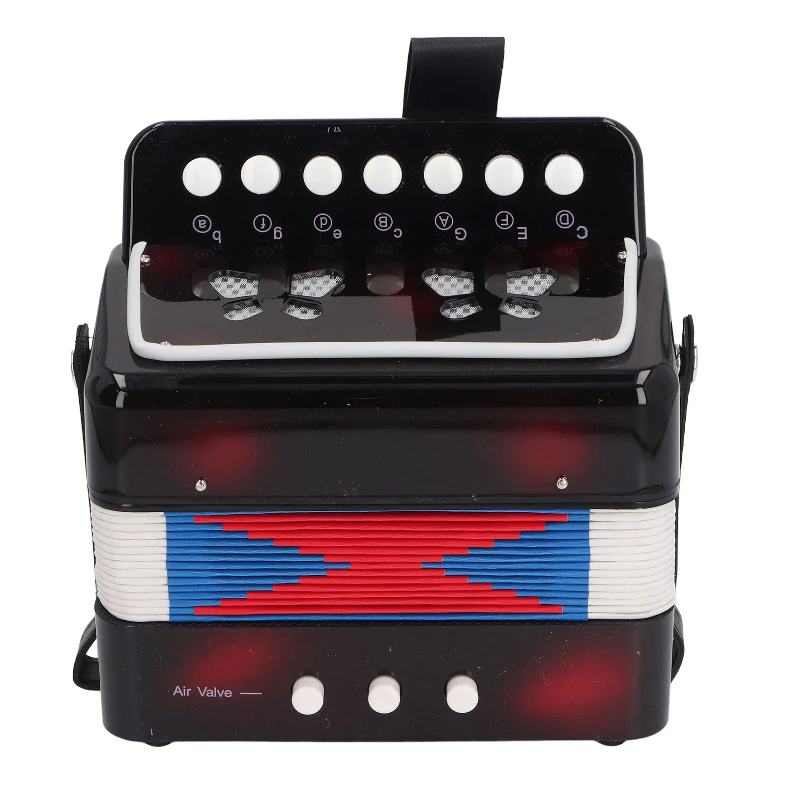 Kids Accordion Practice Hand Eye Coordination Non Fall Off Beginners Button Accordion Educational with Belt Buckle for Practice