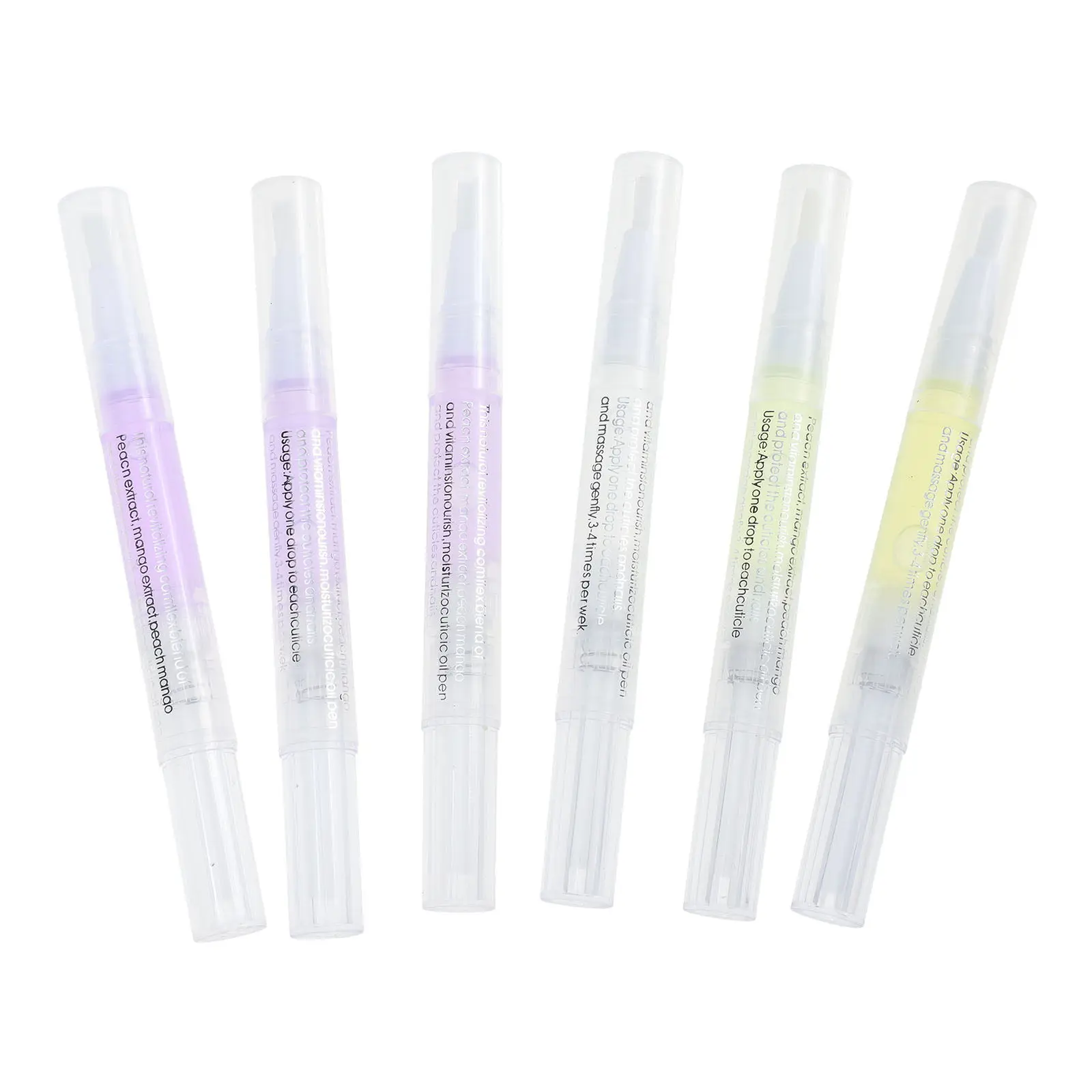 6Pcs Nail Cuticle Oil Pen Plant Extracts Nourishing Moisturizing Revitalize Treatment Gel Acrylic Nails Care Pen Portable Easy