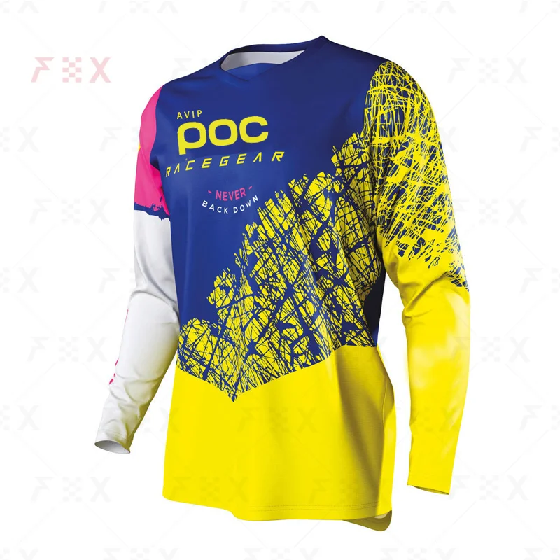 2023 Off Road ATV Racing T-Shirt 2022 AM RF Bicycle Cycling Bike Downhill Jersey Motorcycle Jersey Motocross MTB AVIP POC JERSEY