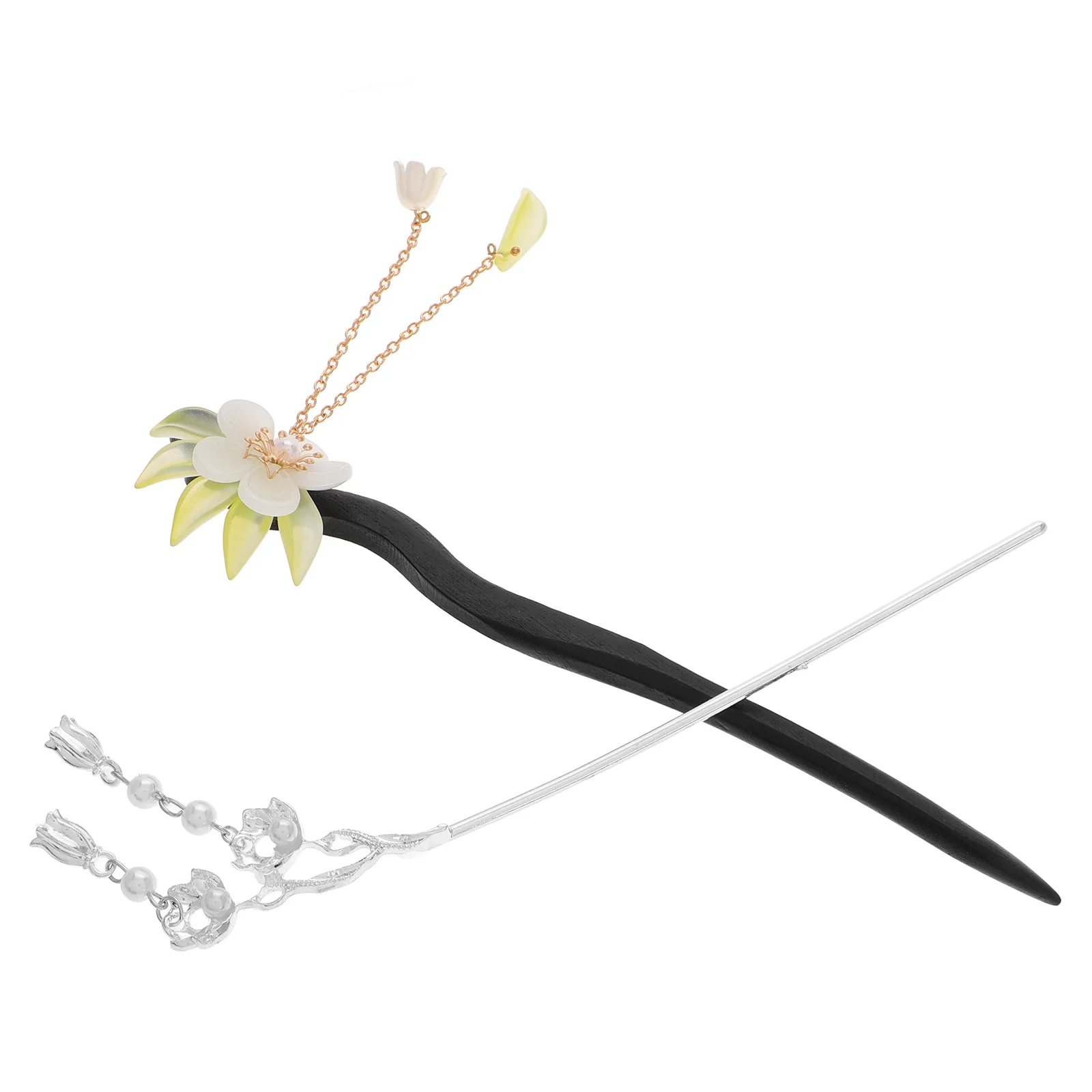 

2pcs Chinese Flower Sticks Exquisite Ancient Design Chopstick For Women Retro Pins Decorative Hairpin Styling Accessories Hanfu