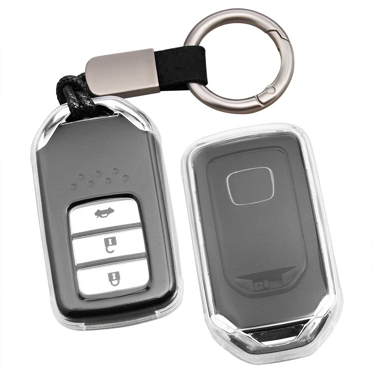 

Car Transparent Key Fob Chain Cover Case Shell Protector For Honda Civic CRV HRV Accord Ridgeline Insight Clarity Odyssey Pilot