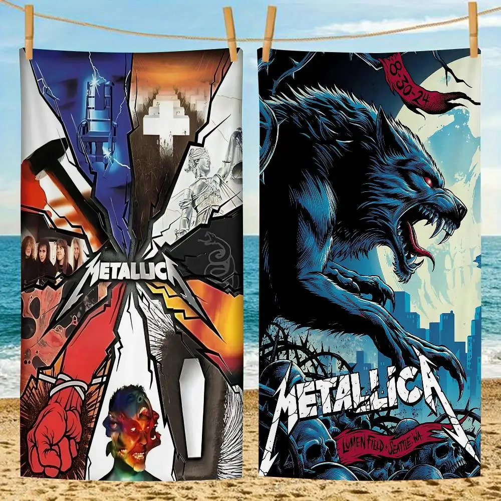 Band Cool M-METALLICAES Microfiber Beach Towel Absorbent Quick dry Soft Yoga Swimming Resort Mountain Climbing Towel