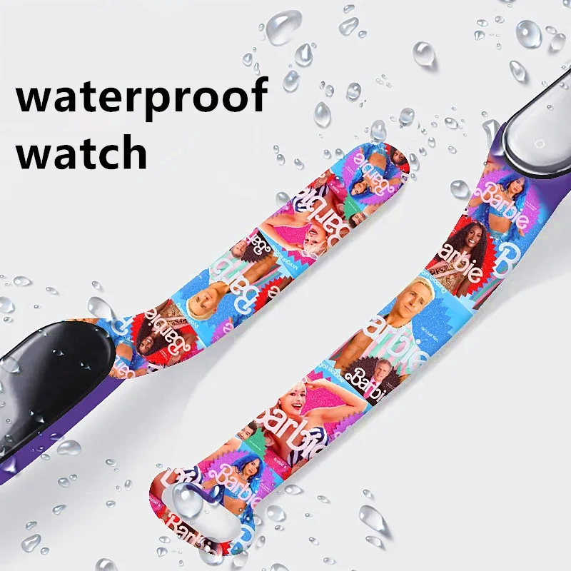 Disney Princess Frozen Barbie Figure Kids Digital Watches Cartoon LED Touch Waterproof Electronic Kids Watch Birthday Gifts Toys