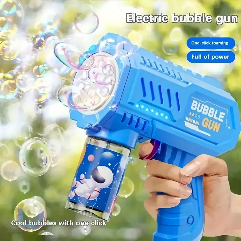Espaço pistola de bolha elétrica brinquedo portátil arma de bolha brinquedo ao ar livre sem bateria sem bolha de água