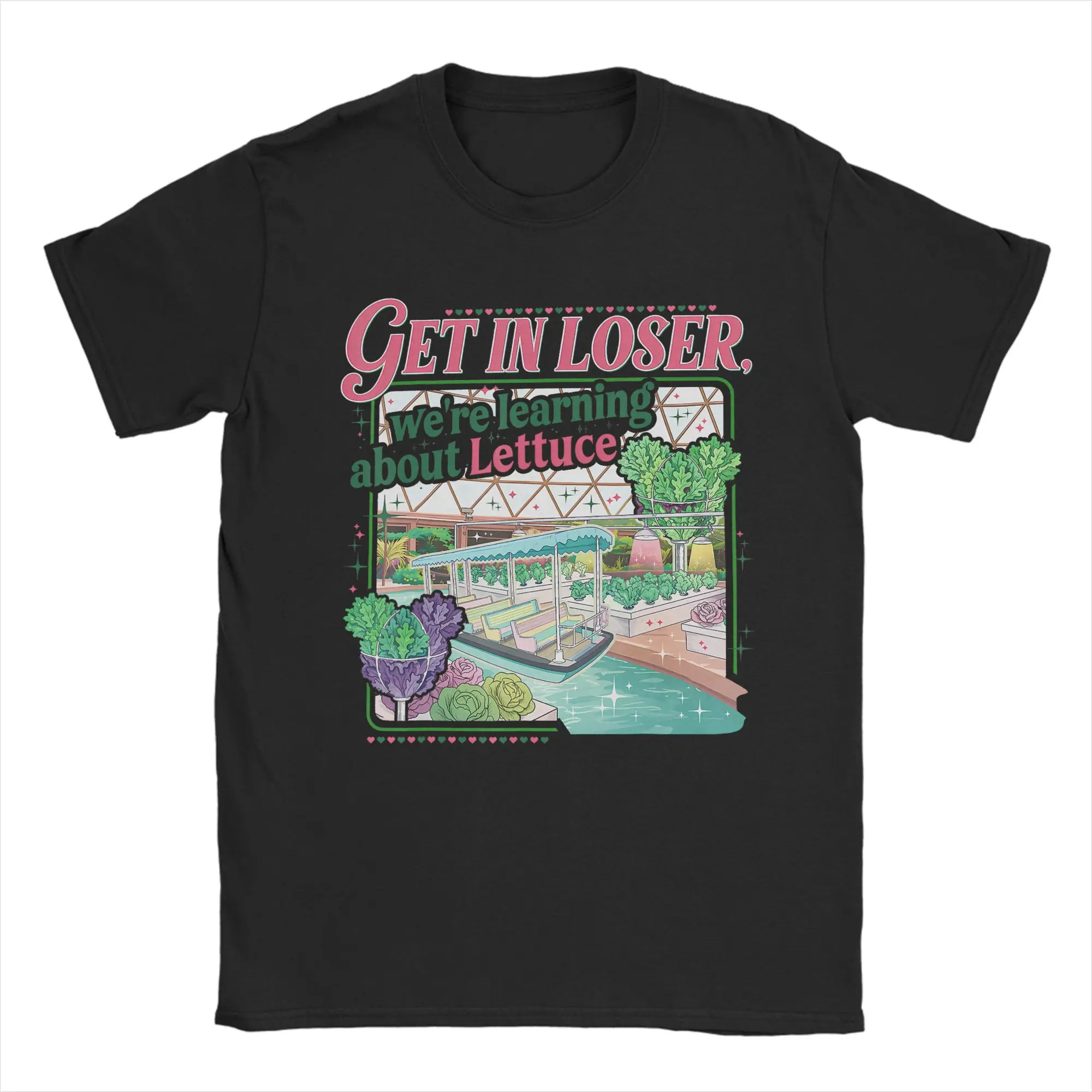 Men's T-Shirt Get in Loser We’re Gonna Learn About Lettuce Vintage Pure Cotton Tees Short Sleeve  T Shirts O Neck Tops Printing