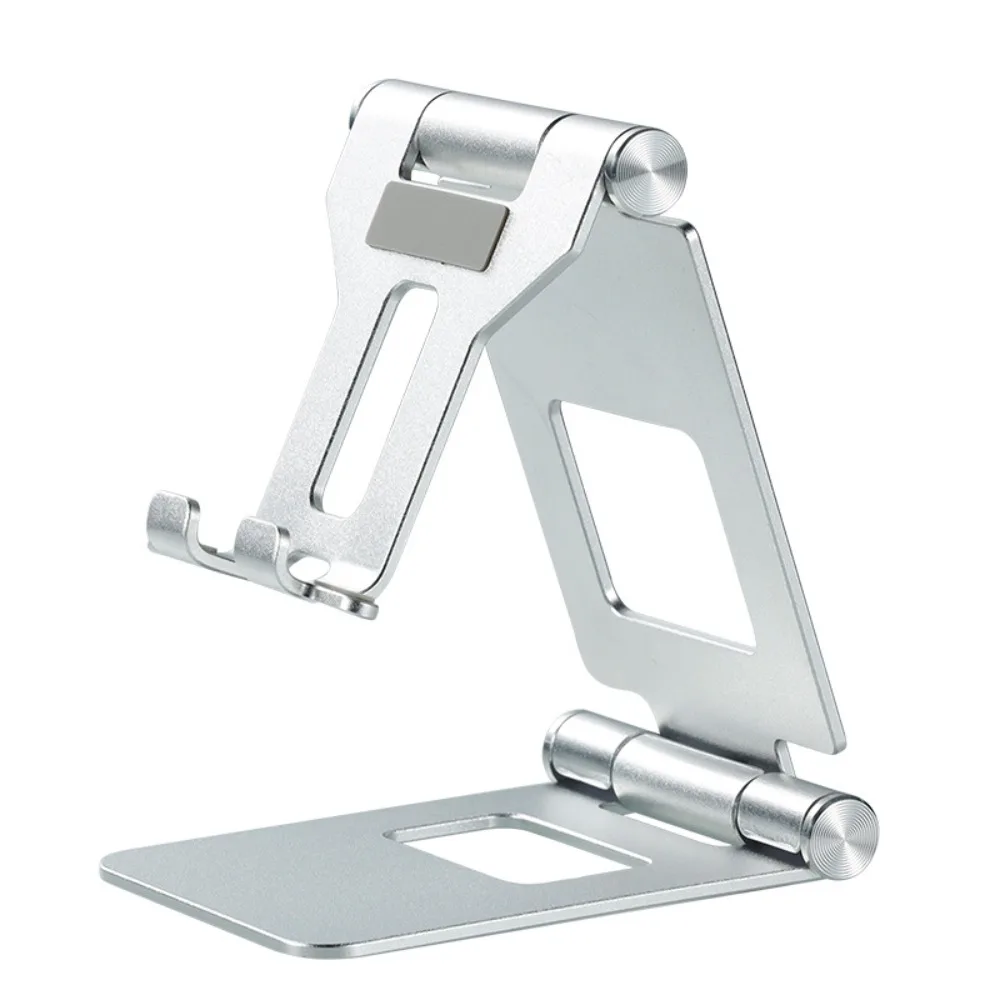 

Portable Aluminum Alloy Mobile Phone Stand Silicone Folding Lazy Bracket Adjustable Desktop Holder Stand Desktop
