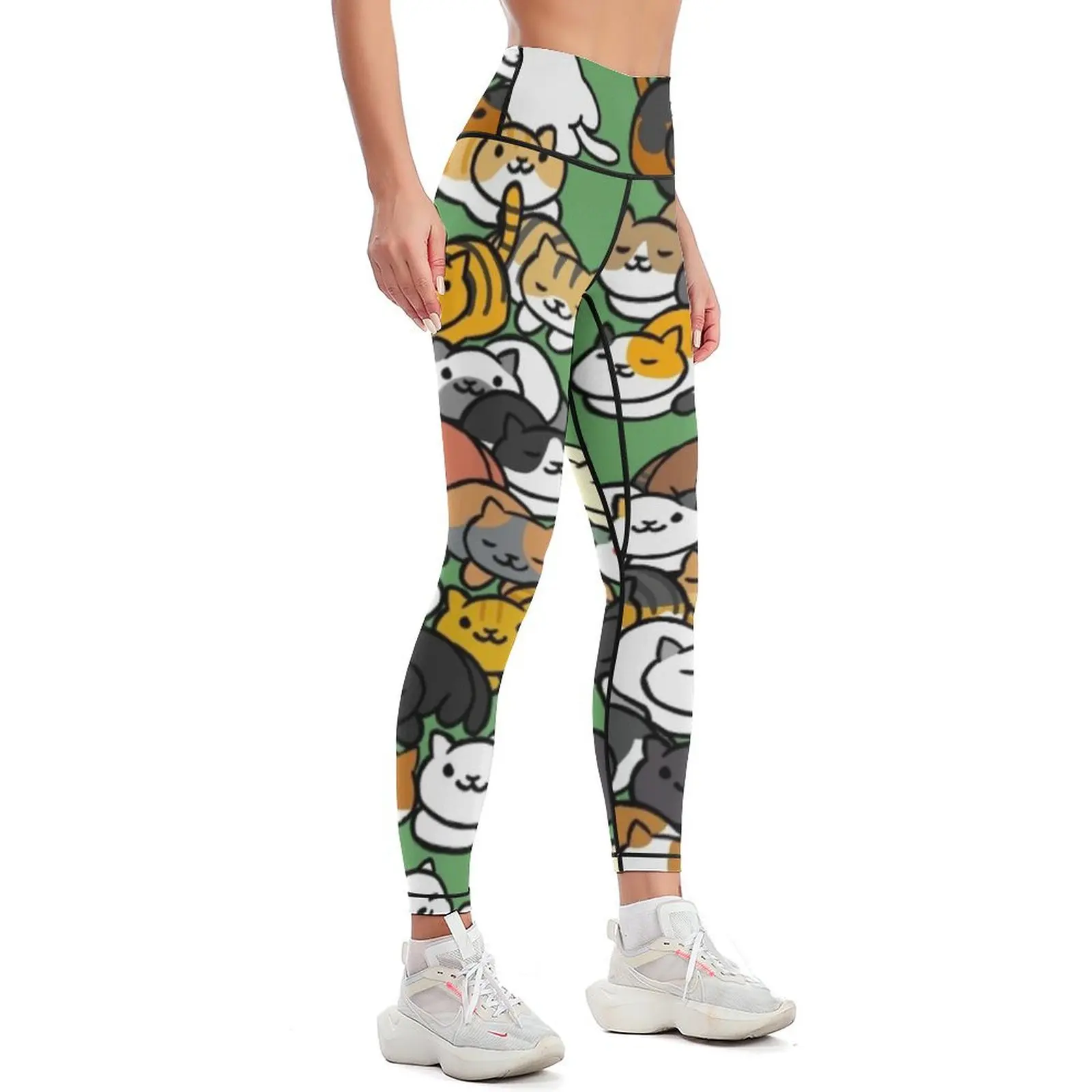 Neko Atsume Sleepy Kitties Leggings Women's tights active wear legings for fitness Womens Leggings