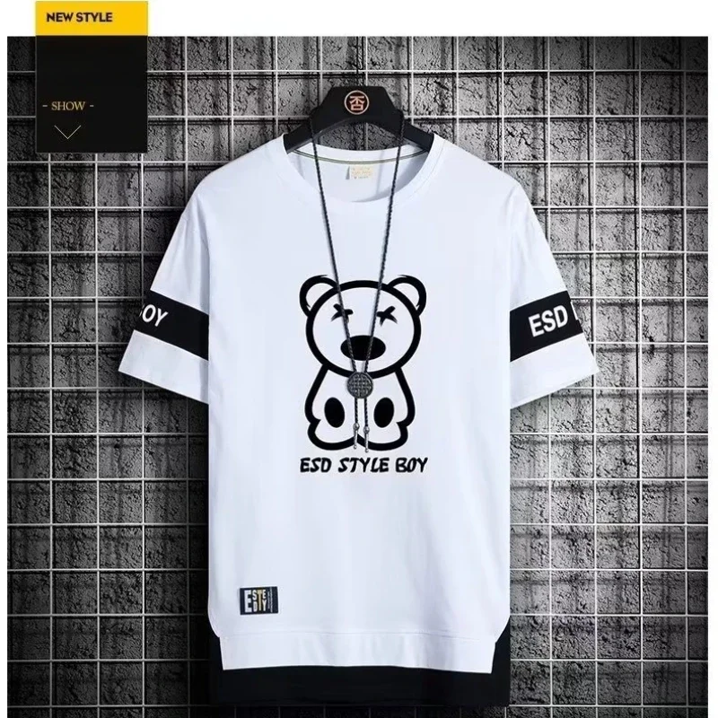Hot selling new men\'s casual suit fashionable and trendy versatile T-shirt slim fit short sleeved T-shirt and sports pants