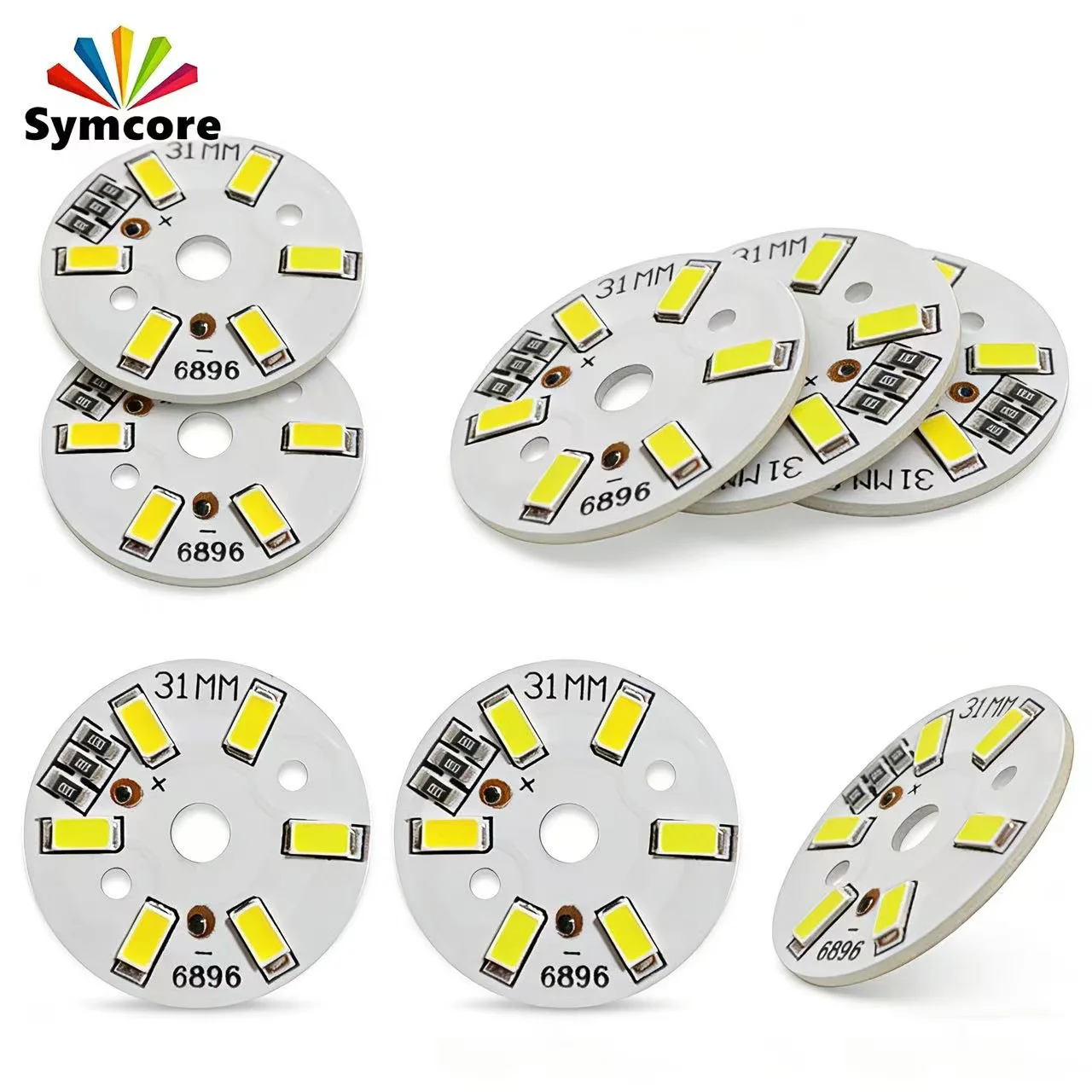 10Pcs 3W DC5V Lamp Beads LED SMD5730 Dia31mm Round Transformation Light Source White Warm White Lamp Panel LED Chip