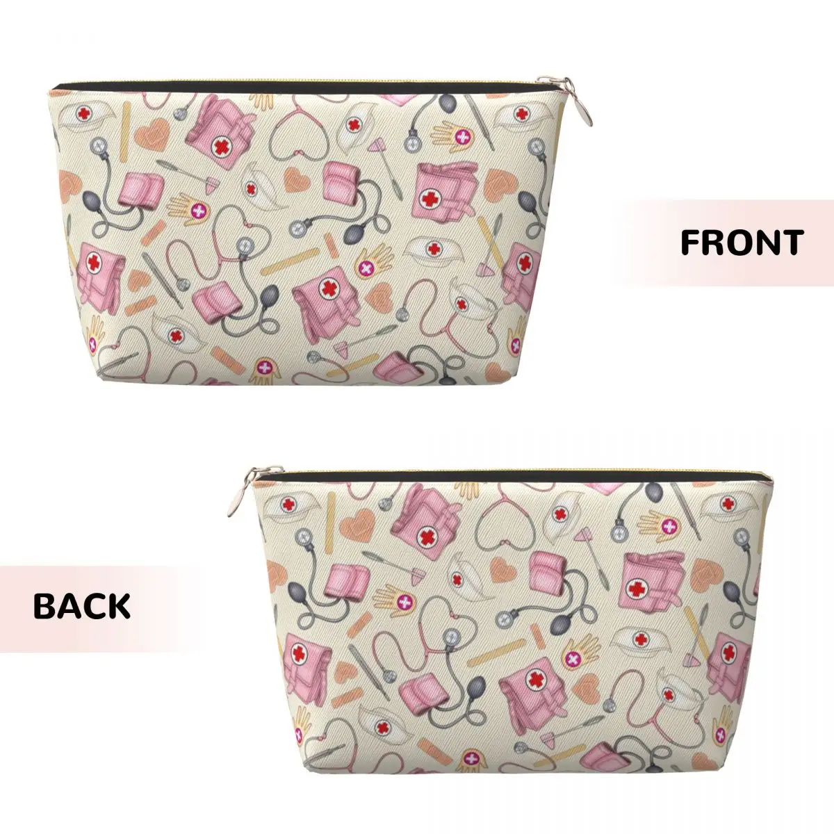 Custom Cartoon Doctors Nurse Toiletry Bag Nursing Medical Pattern Cosmetic Makeup Organizer Ladies Beauty Storage Dopp Kit Case