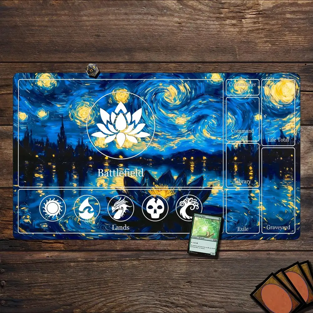 

Magic Playmat card gaming mat with zone Artistic landscape illustration mtg playmat Desk Mat gamer expansion mousepad office pad