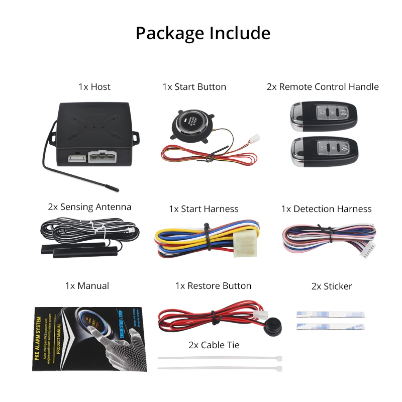 Autostart Kit Keyless Push Start System Accessorie Universal 12V Car Alarm sistema di arresto di avvio automatico telecomando accensione del motore