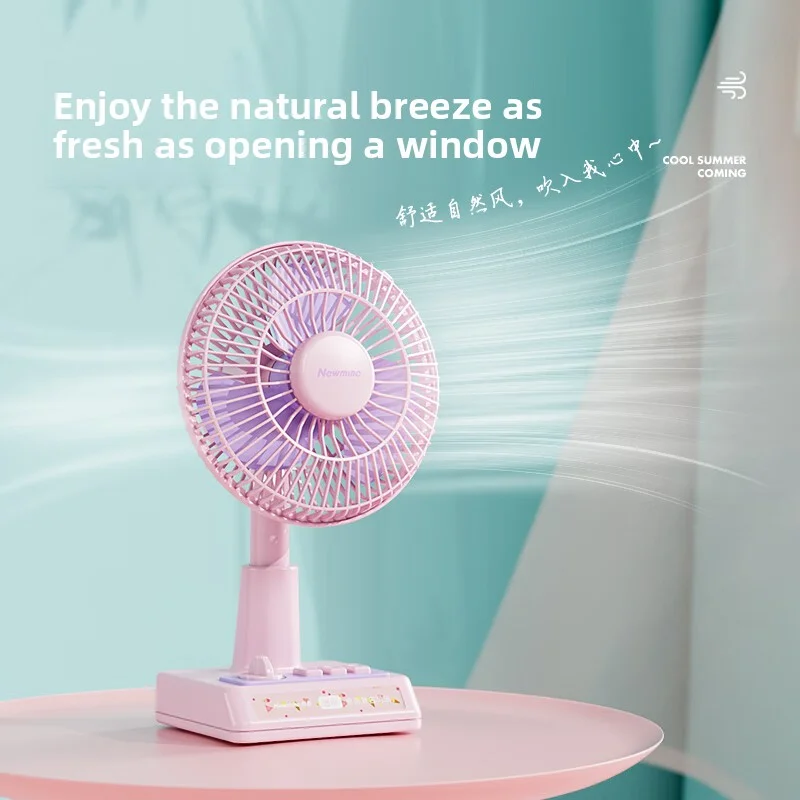 

Широкоугольный настольный вентилятор с встряхивающейся головкой, портативный небольшой USB-вентилятор для зарядки для дома и общежития