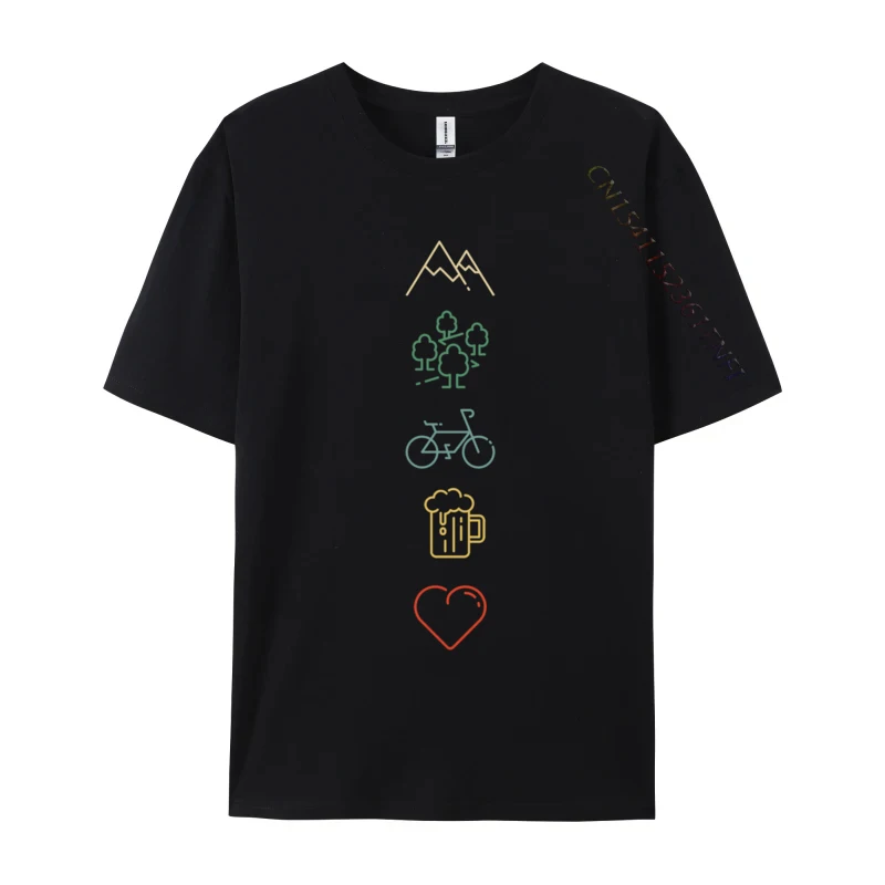 

Bike Mountains Forest And Beer Mtb Mountain Bike Graphic Printed On T Shirts Mens T Shirt Valentine Day Printed On Tops T Shirt