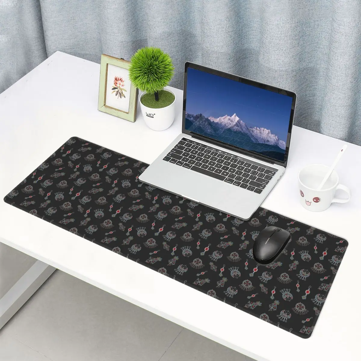 Large Mouse Pad Kabyle Jewelry Amazigh Africa Ethnic Style Gamer PC Laptop Mats Keyboard Carpet Computer Gaming Office Desk Mat