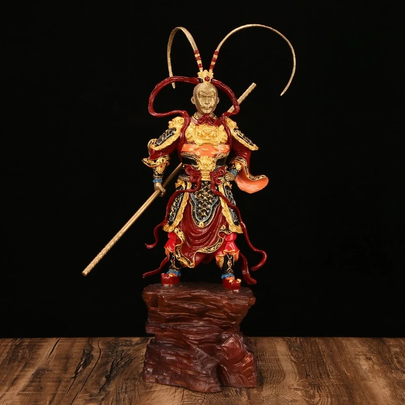 Cz copperware brass monkey king sun wukong fighting buddha home gift metal crafts