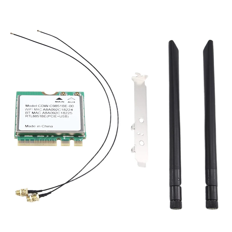 AX900 WIFI6 Card RTL8851BE Dual-Band 2.4G/5G Wifi Wifi Adapter With Antenna BT5.2 NGFF M. 2 Wireless For Windows 10/11
