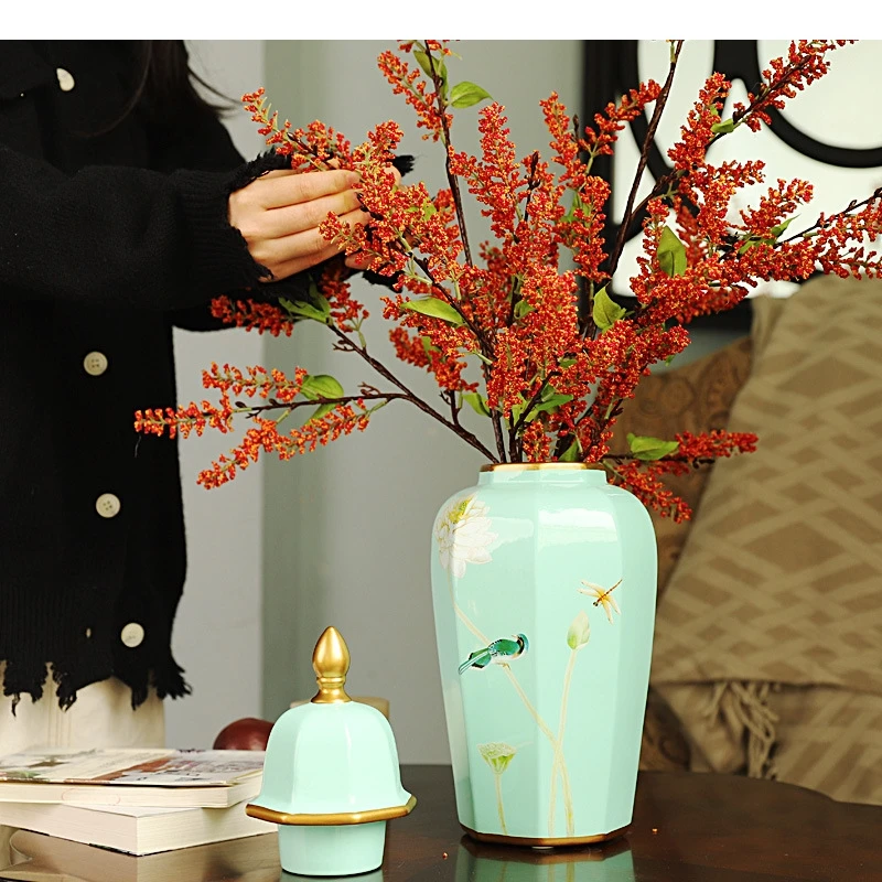 

Ceramic Vase General Jar Ginger Cans Chinese Vintage Bottle Porcelain Handicraft Ornaments Home Decoration Accessories