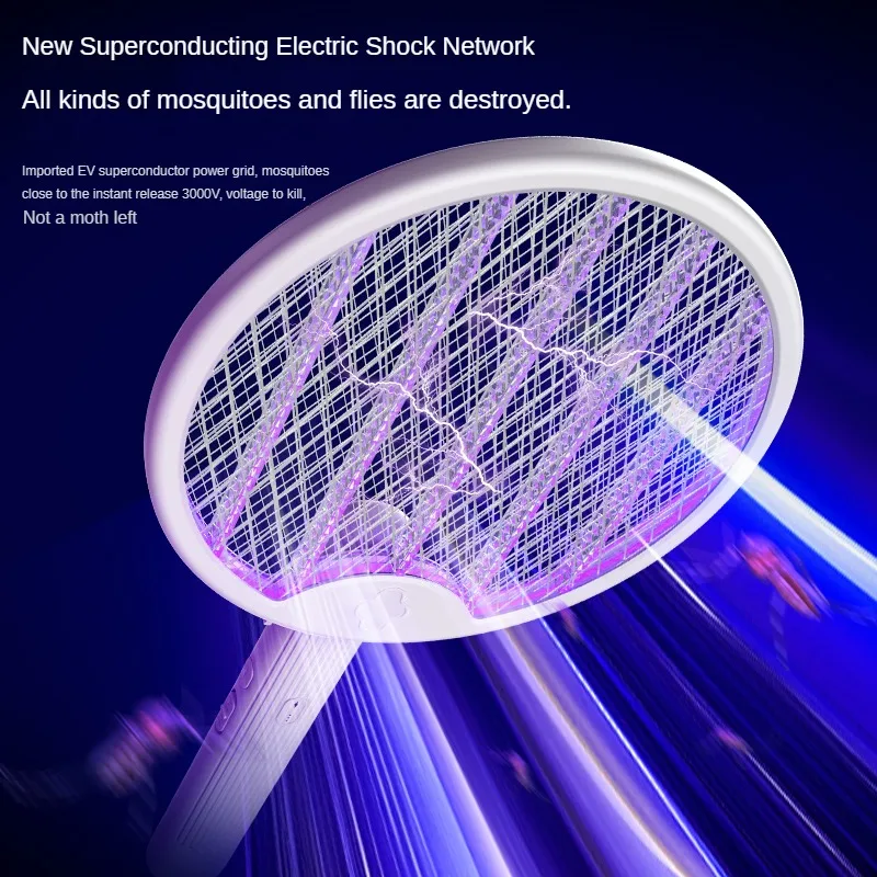 Foldable Electric Mosquito Swatter With USB Charging Wall Mounted Handheld Mosquito Repellent Lamp Outdoor Insect Repellent