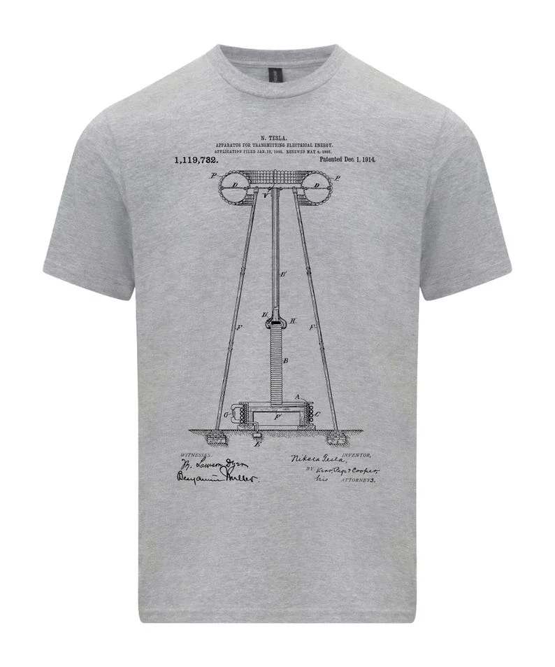 نيكولا تيسلا تصميم الطاقة الكهربائية تي شيرت اخترع يقتبس عشاق العلوم هدية تسلا لفائف تي شيرت عشاق الهندسة