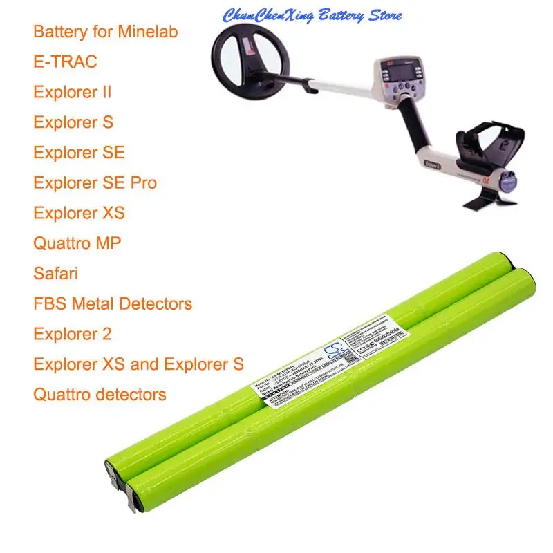 2000mAh battery for Minelab E-TRAC, Explorer 2/II, S/SE, Quattro MP, detectors