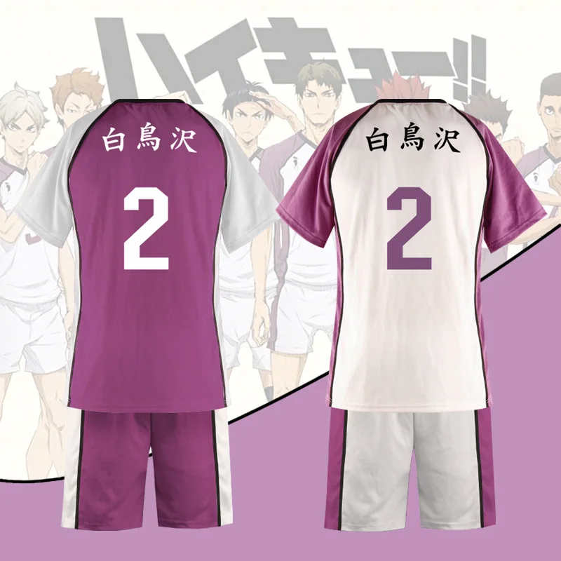 Disfraz de Anime Haikyuu Karasuno High School, camisa de equipo de voleibol, camisetas, pantalones, ropa deportiva, uniforme de verano