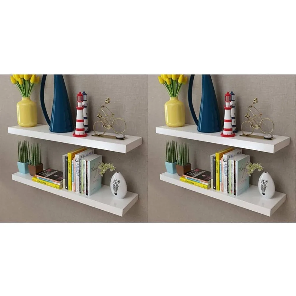 

Modern 4 pcs Floating Shelves Wall Mounted Shelves Decoration, Perfect for Bedroom, Bathroom, Living Room and Kitchen Decoration