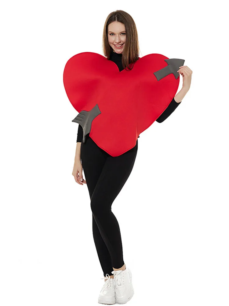 loween Cupid's Arrow Cosplay Costume Red Heart Outfit Par Performance Year End Cany Event Costume Polyester Material