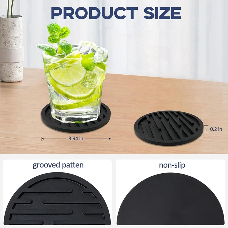 4PCS Coasters,Coasters For Table,Non-Slip Heat Resistant Coasters For All Cups,For Homes & Bars