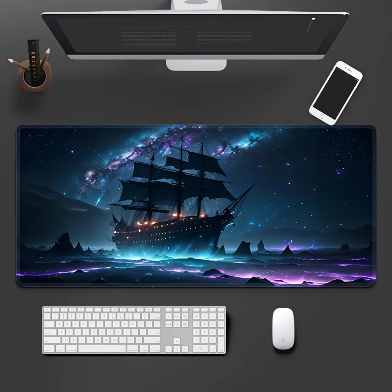 

Большой коврик для мыши «Звездная ночь» — прочная нескользящая резиновая основа, прошитые края, прямоугольный настольный коврик для игр и офиса