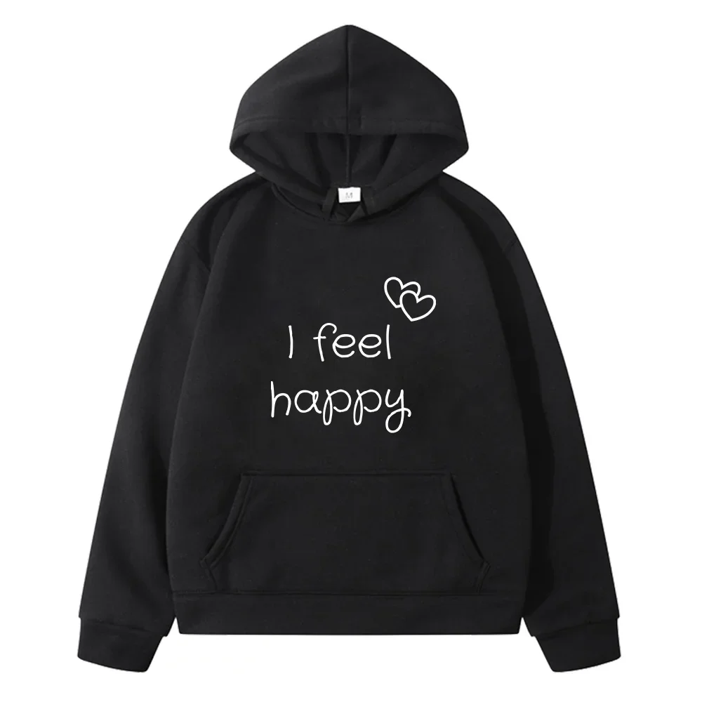 I Feel Happy Rabbit Children's Clothing Letter Cartoon Long Sleeve Kawaii Casual Boys and Girls Sweatshirts Slight Strech Jacket