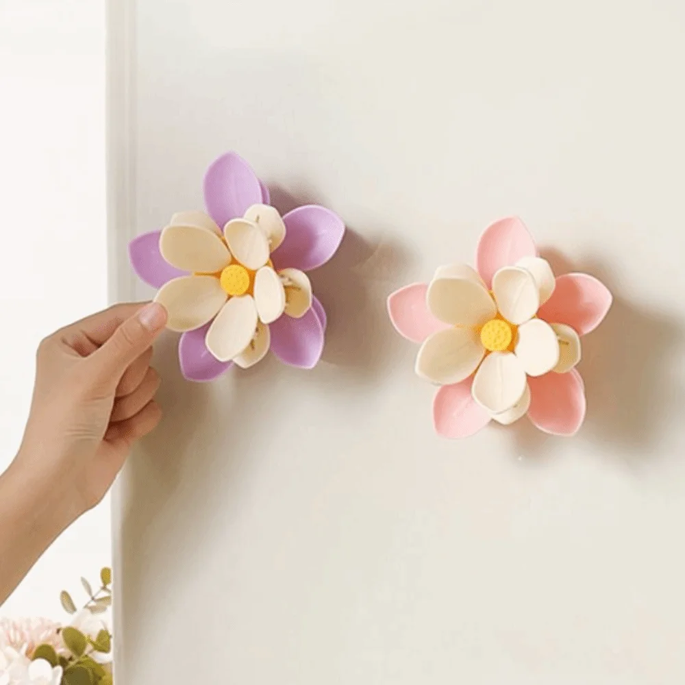 2PCS 2 in 1 Lotus Magnetic Sealing Clip Double Layer Petal Flower Shape Lotus Fridge Magnet Clamped Tightly Plastic