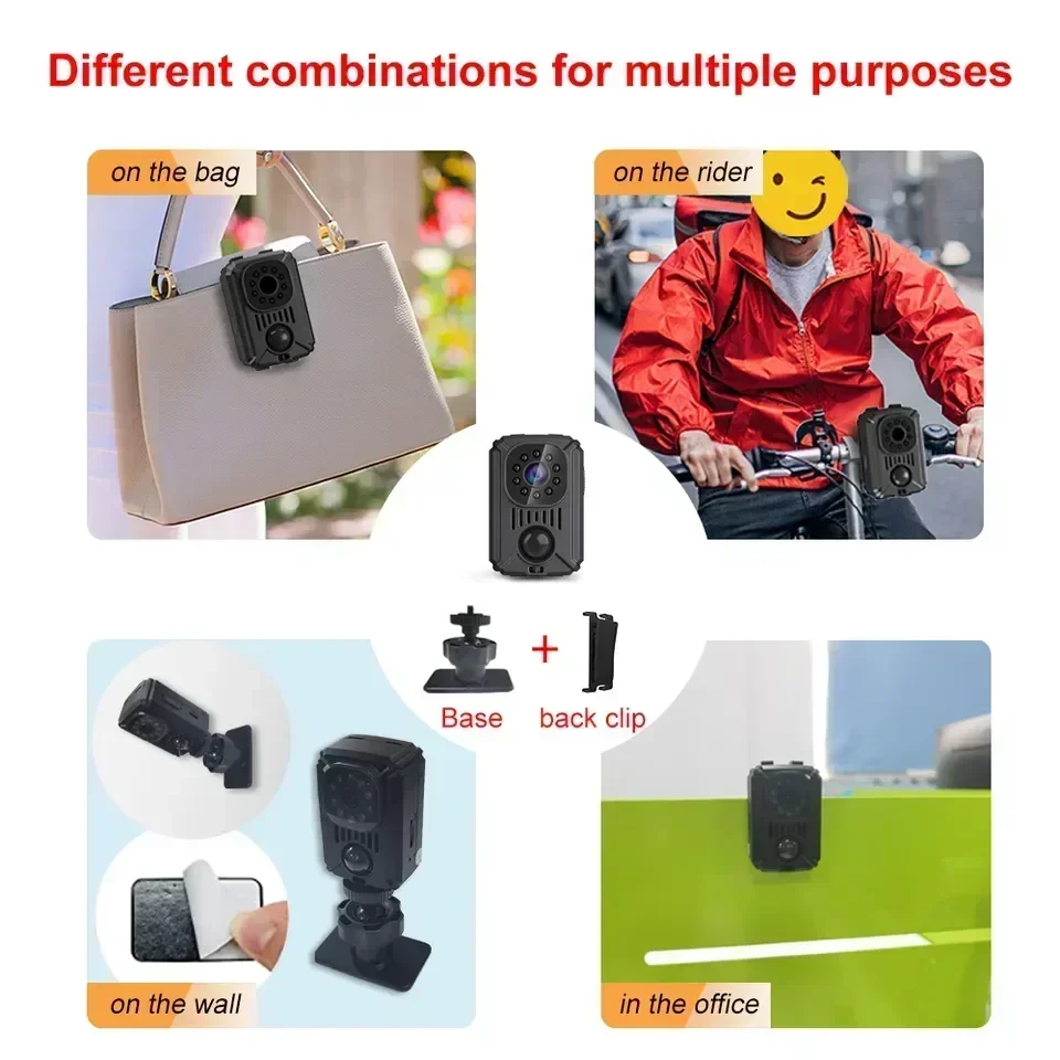 Mini Camera Camcorder Body Worn Police Cam 180° Recorder MD31 Full 1080P HD Rotating Bike Camera Sports DV Car DVR Audio Video