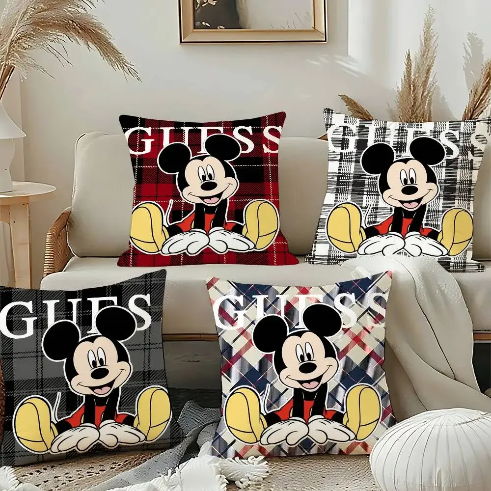 C-Disney M-Mickey Minnie G-GueSs كيس وسادة غطاء الوسادة لينة لطيف رمي كيس وسادة لسيارة أريكة المخدة البوليستر مع