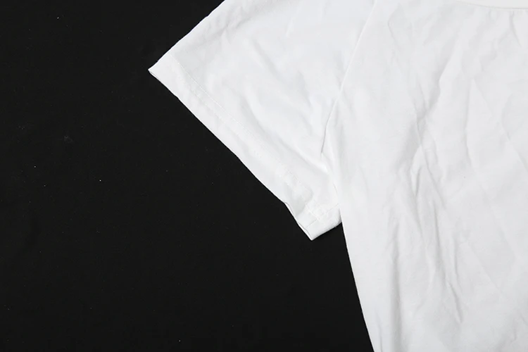 Sisterlinda Musikfestival T-Shirt für Damen mit Schriftzug-Dekoration, schrägem Kragen, kurzen Ärmeln, lässig, sommerlich, klassisch, schlicht, Streetwear – Detail 13
