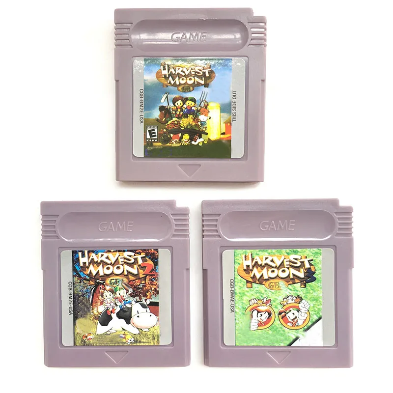 بطاقة خرطوشة الألعاب Harvest Moon GB 1 2 3 لوحدة تحكم ألعاب الفيديو 16 بت لـ GBC/GBA غاري شل غلاف شفاف أزرق #1