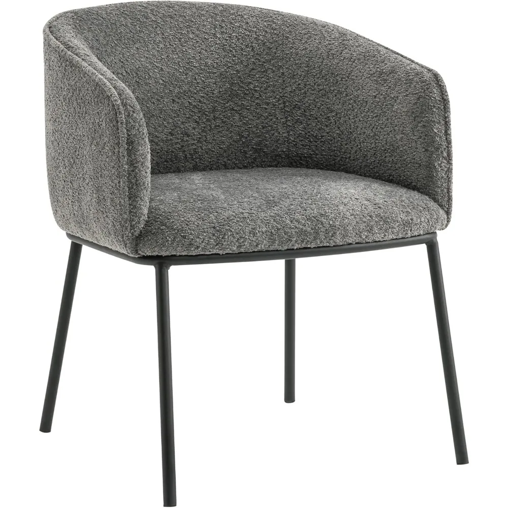 

Boucle Upholstered Accent Armchair Barrel Mid Century Modern Sherpa Cozy Vanity Fleece Dining Chair