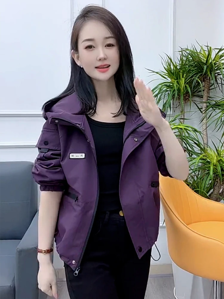 

Женская осенняя куртка 2026 года: модная, теплая, свободного кроя, с капюшоном, на молнии, для повседневной носки